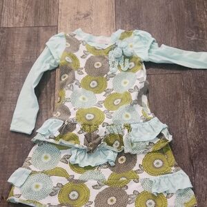 Trish Scully Floral Patterned Kids Dress with Ruffle Details
